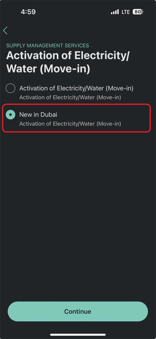 step 4: Choose the right option and Tap Continue