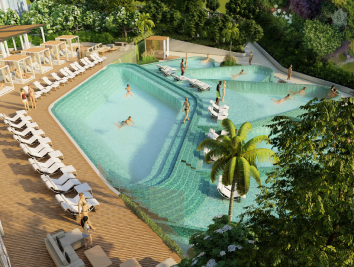 Infinity pool at 320 Riverside Crescent at Sobha Hartland II