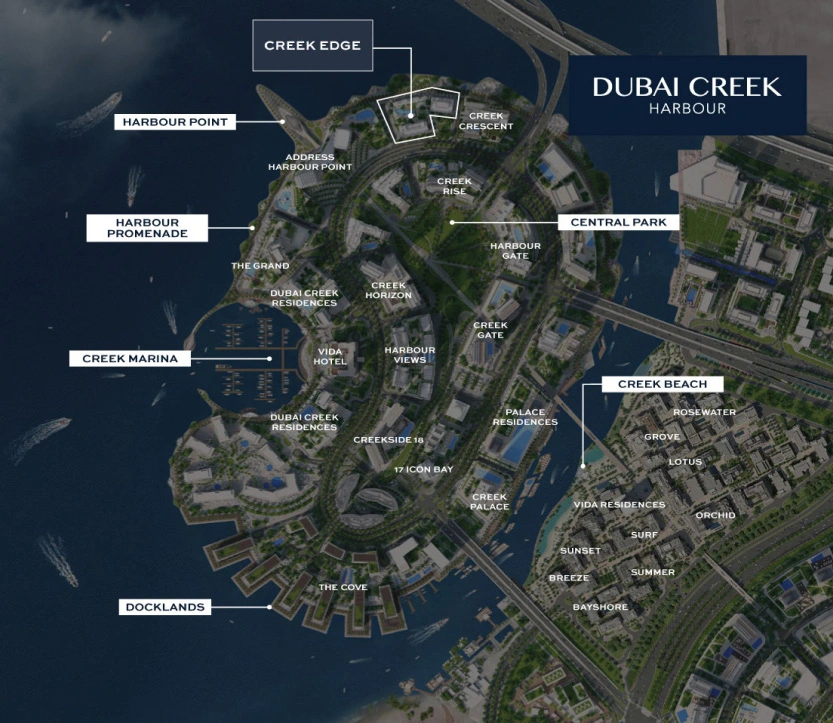 location Creek Edge at Dubai Creek Harbour